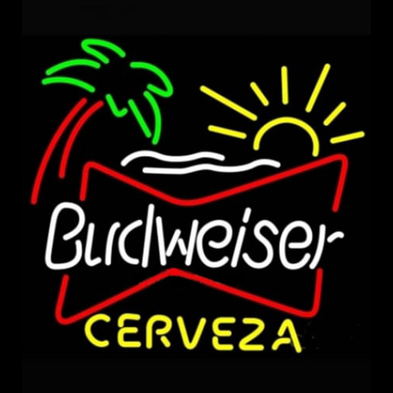 Budweiser Palm Tree Cerveza Beer Light Neontábla