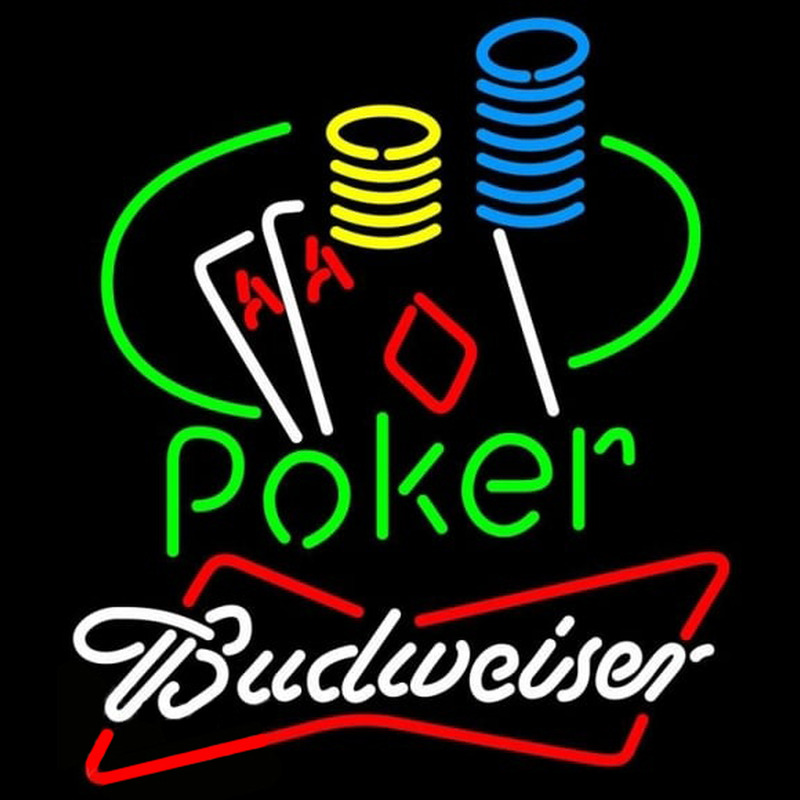 Budweiser Poker Ace Coin Table Beer Sign Neontábla