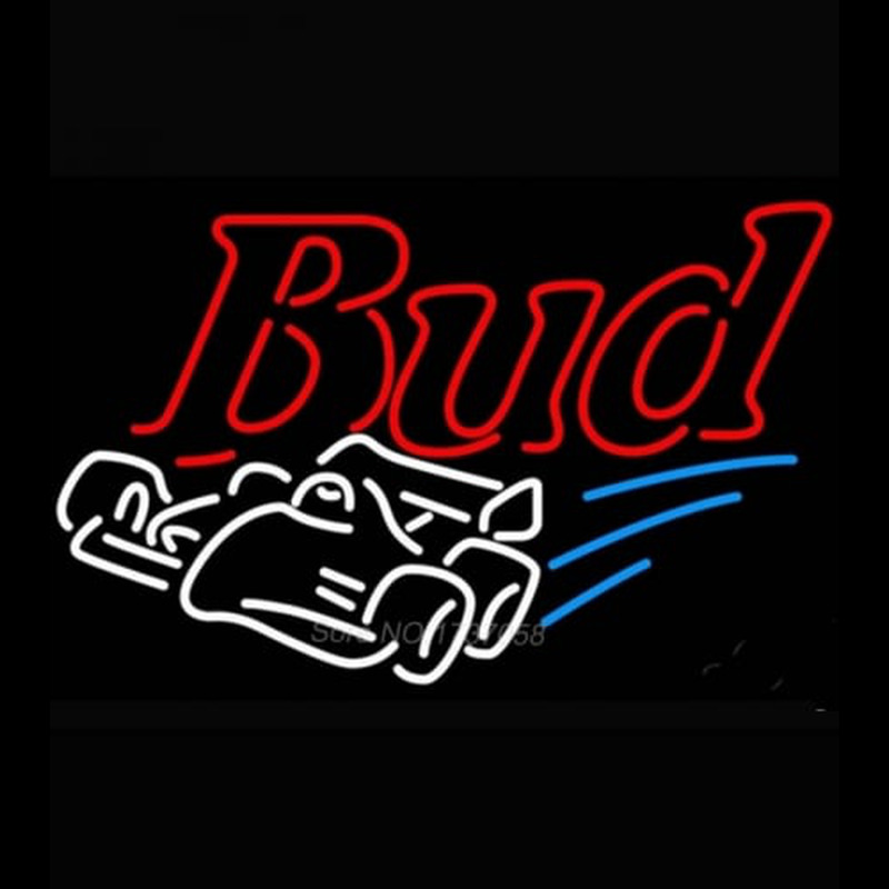 Budweiser Race Car Beer Light Neontábla