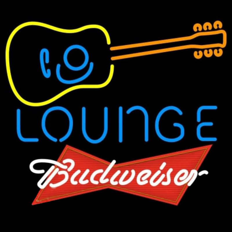 Budweiser Red Guitar Lounge Beer Sign Neontábla