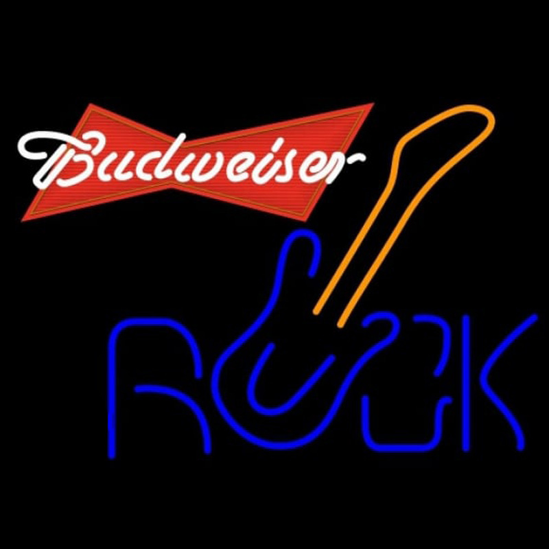 Budweiser Red Rock Guitar Beer Sign Neontábla