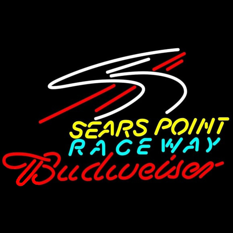 Budweiser Sears Point Raceway Beer Sign Neontábla