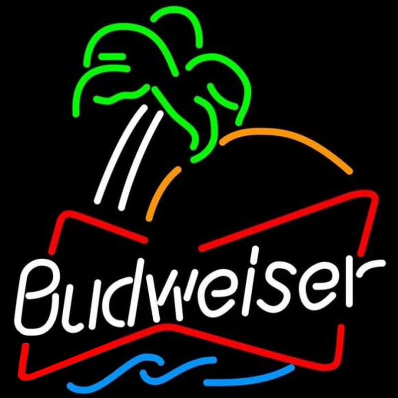 Budweiser Single Palm Tree Beer Sign Neontábla