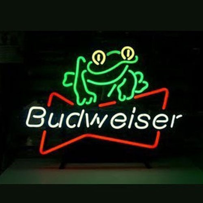 Budweiser Sör Frog Sör Kocsma Nyitva Neontábla