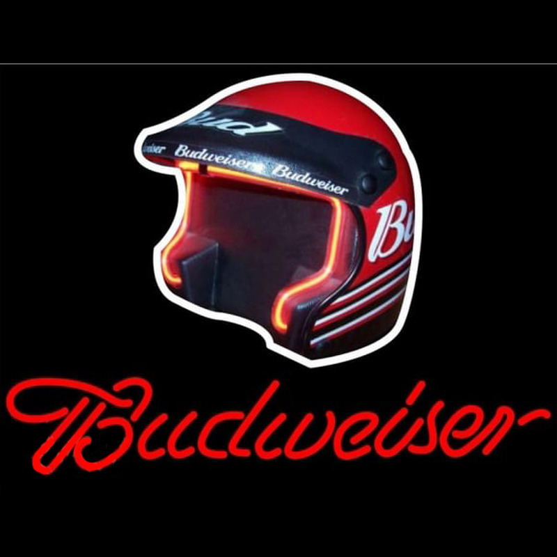 Budweiser Vintage Hascar Helmet Beer Sign Neontábla