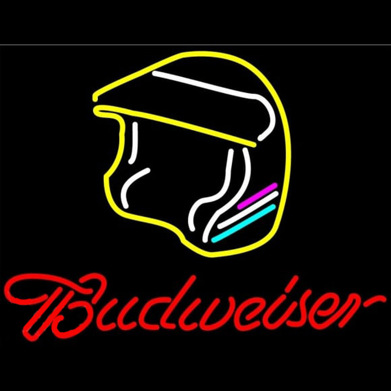 Budweiser Vintage Hascar Helmet3 Beer Sign Neontábla