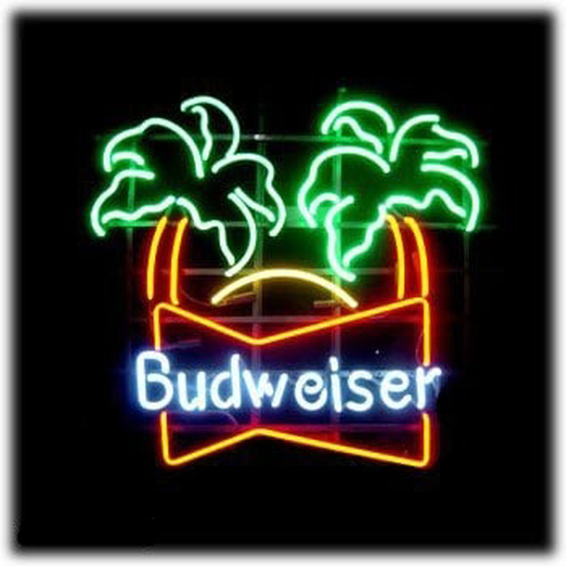 Budweiser double palm trees Beer Bar Neontábla