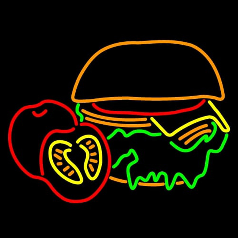 Burger With The Lettuce Tomato Bun Neontábla