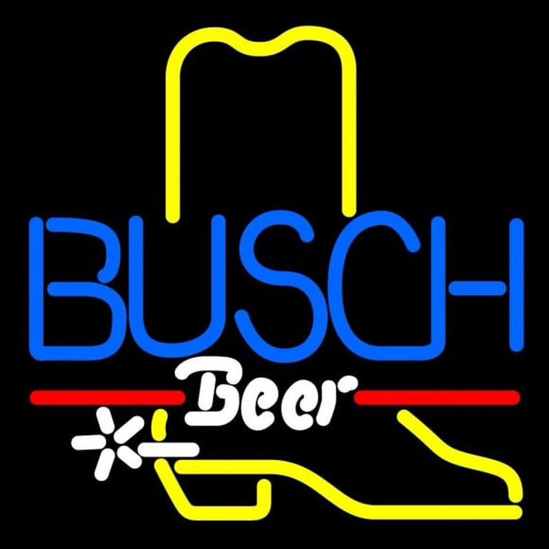 Busch Cowboy Boot Beer Sign Neontábla