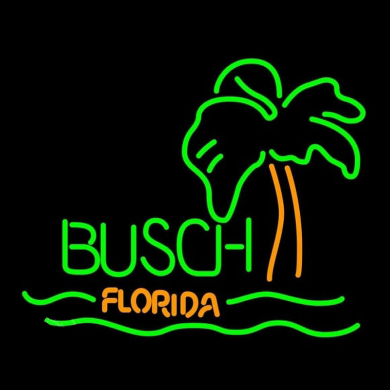 Busch Florida with Palm Tree Beer Sign Neontábla