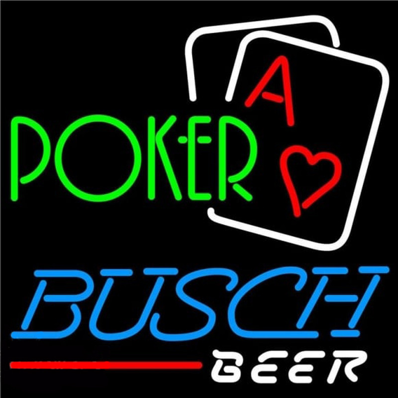 Busch Green Poker Beer Sign Neontábla