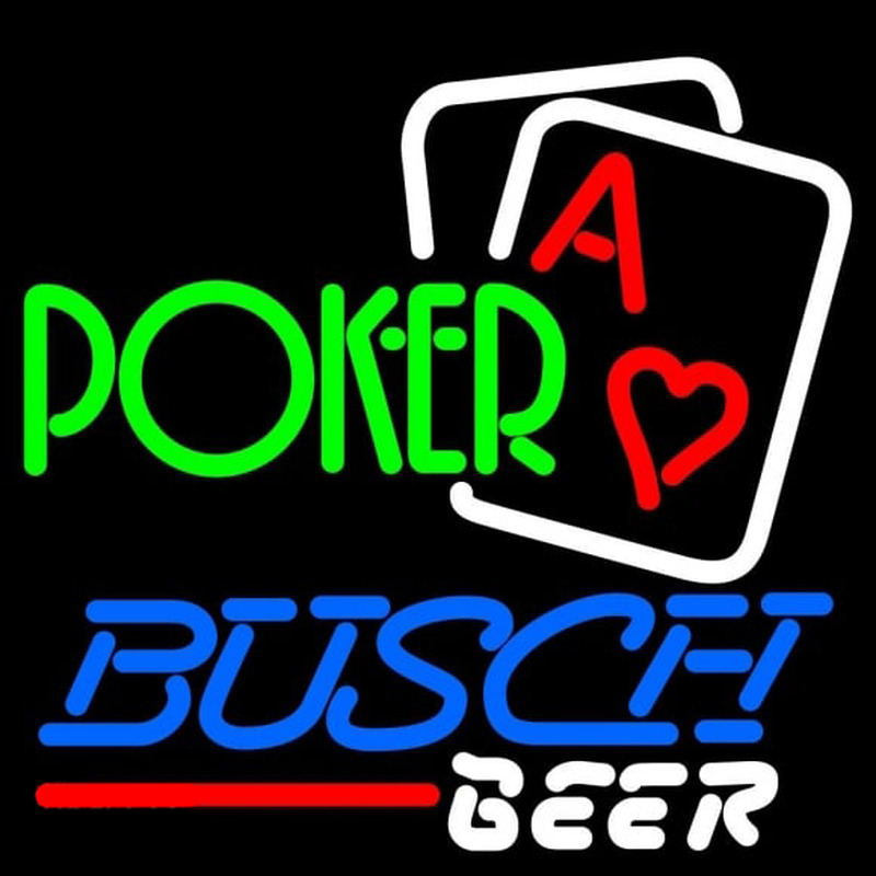 Busch Green Poker Beer Sign Neontábla