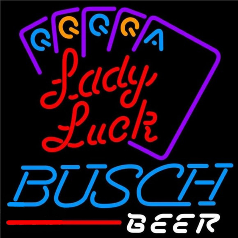 Busch Lady Luck Series Beer Sign Neontábla