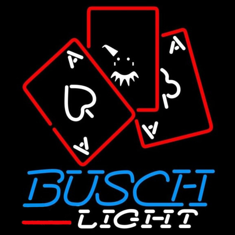 Busch Light Ace And Poker Beer Sign Neontábla