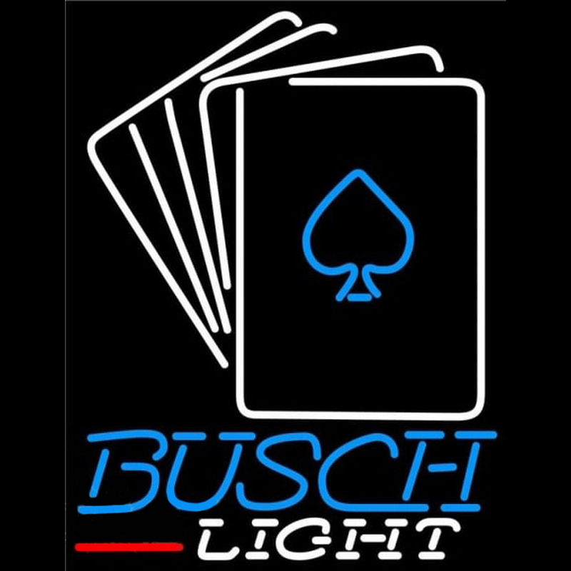 Busch Light Cards Beer Sign Neontábla
