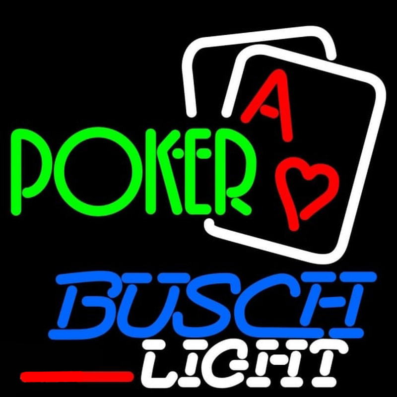 Busch Light Green Poker Beer Sign Neontábla