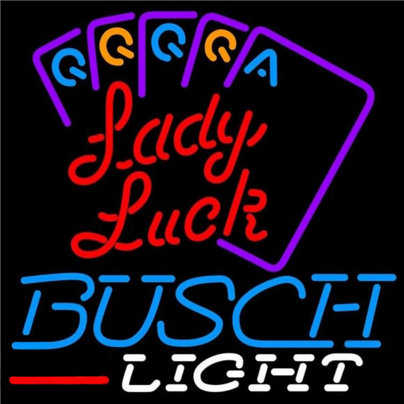 Busch Light Lady Luck Series Beer Sign Neontábla