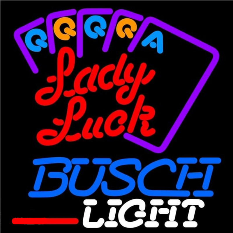 Busch Light Lady Luck Series Beer Sign Neontábla