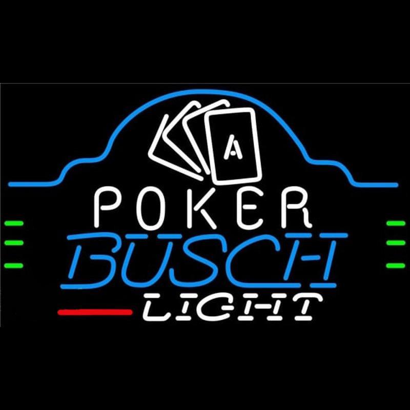 Busch Light Poker Ace Cards Beer Sign Neontábla