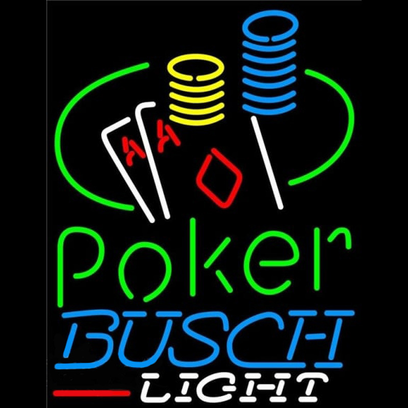 Busch Light Poker Ace Coin Table Beer Sign Neontábla