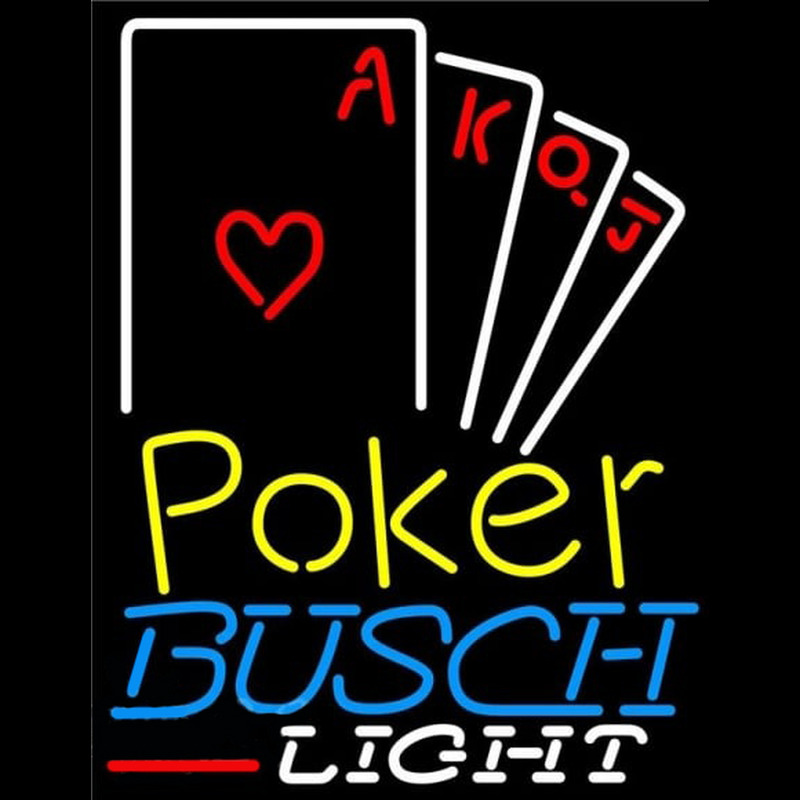 Busch Light Poker Ace Series Beer Sign Neontábla
