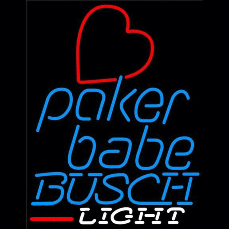 Busch Light Poker Girl Heart Babe Beer Sign Neontábla