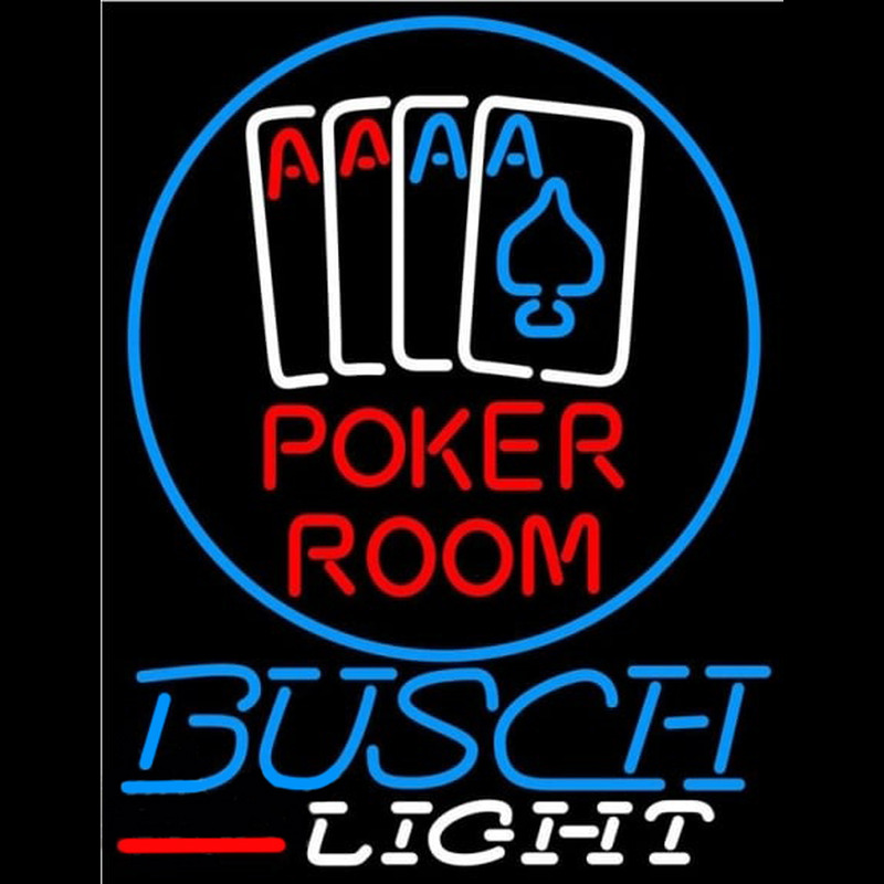 Busch Light Poker Room Beer Sign Neontábla