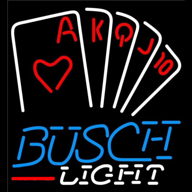 Busch Light Poker Series Beer Sign Neontábla