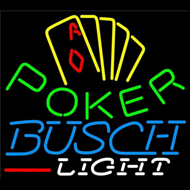 Busch Light Poker Yellow Beer Sign Neontábla