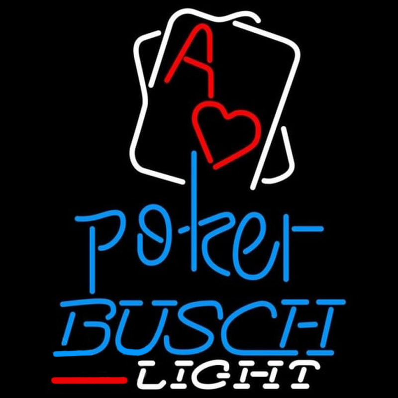 Busch Light Rectangular Black Hear Ace Beer Sign Neontábla
