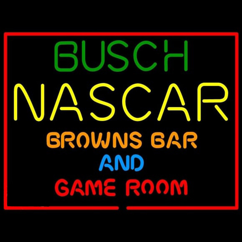 Busch NASCAR Browns Bar and Game Room Neontábla