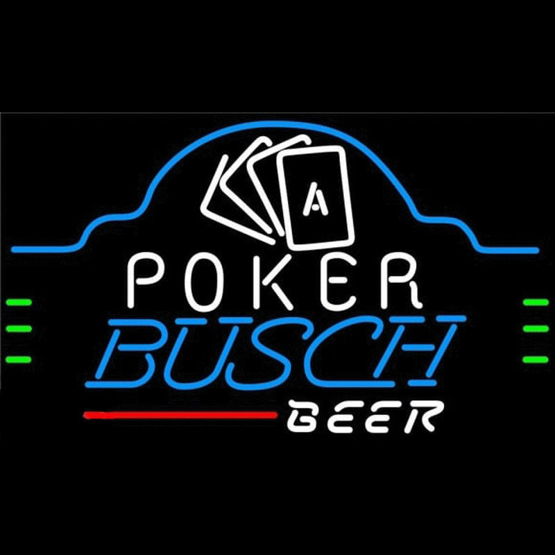 Busch Poker Ace Cards Beer Sign Neontábla