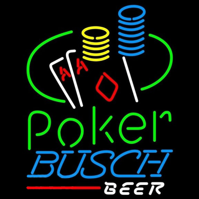 Busch Poker Ace Coin Table Beer Sign Neontábla