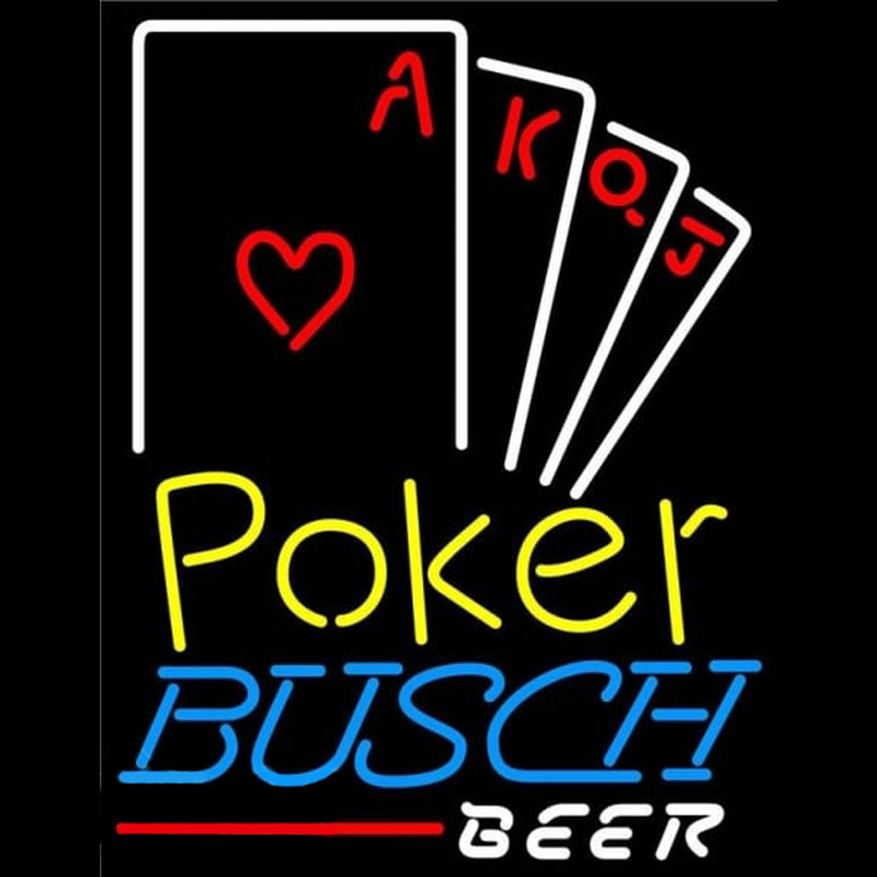 Busch Poker Ace Series Beer Sign Neontábla