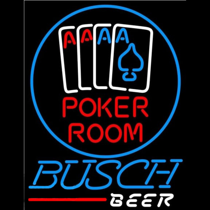 Busch Poker Room Beer Sign Neontábla