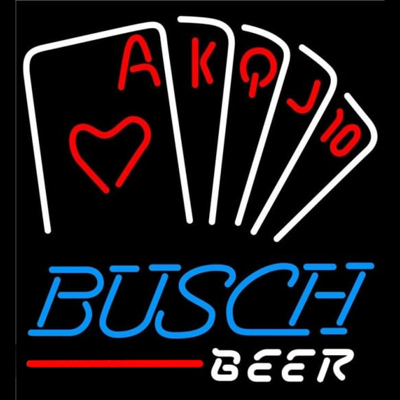 Busch Poker Series Beer Sign Neontábla