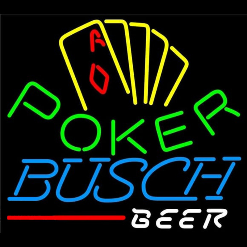 Busch Poker Yellow Beer Sign Neontábla