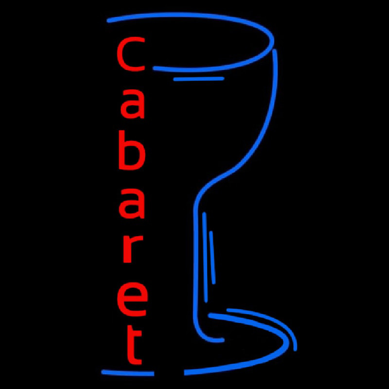 Cabaret With Wine Glass Neontábla