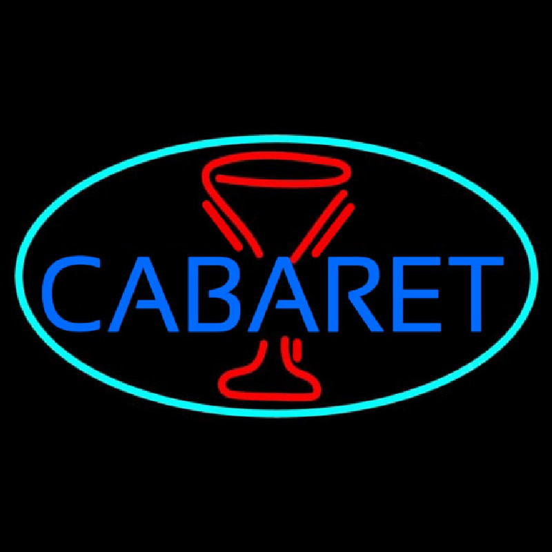 Cabaret With Wine Glass Neontábla