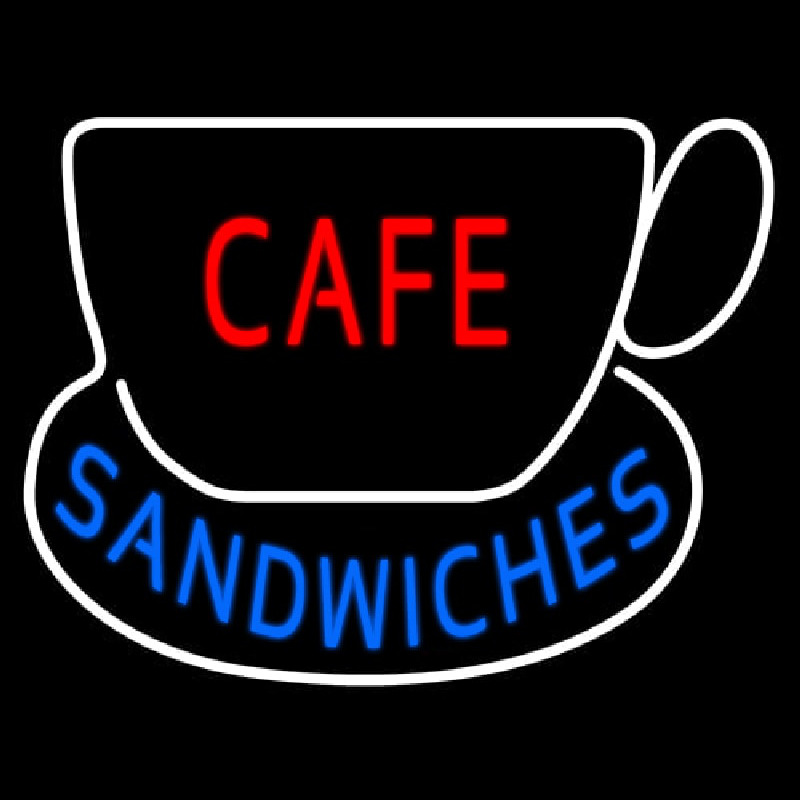 Cafe Sandwiches With Tea Cup Neontábla