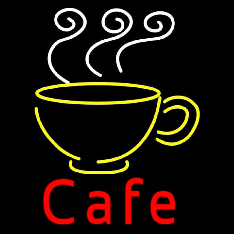 Cafe With Coffee Mug Neontábla