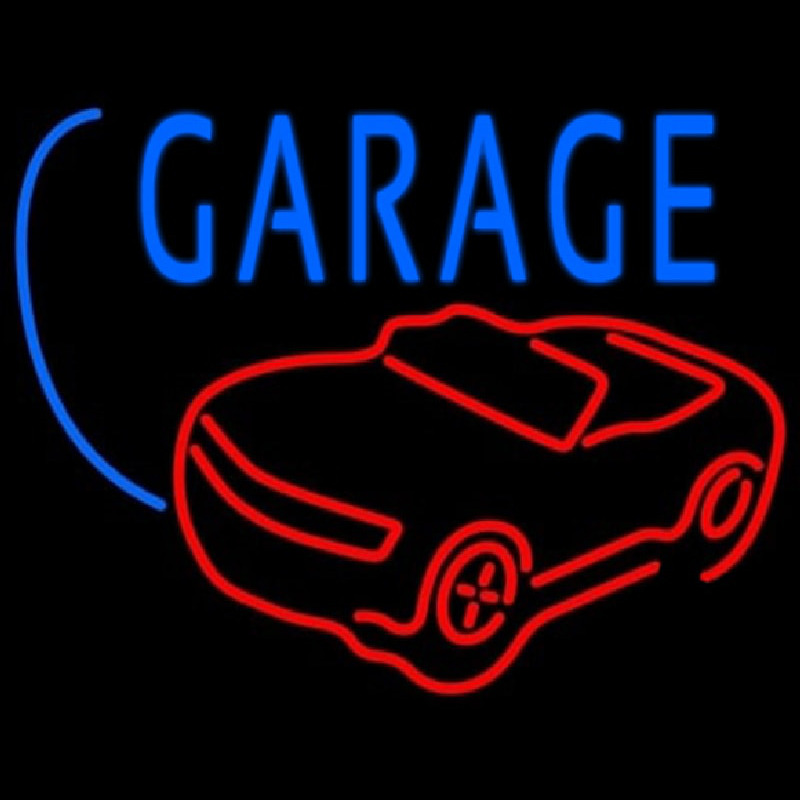 Car Logo Garage Block Neontábla