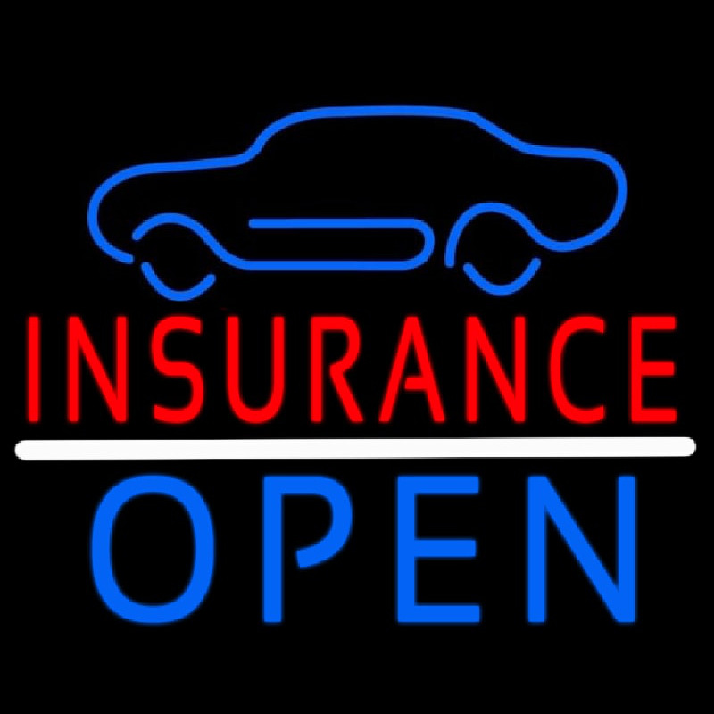Car Logo Red Insurance Open Neontábla