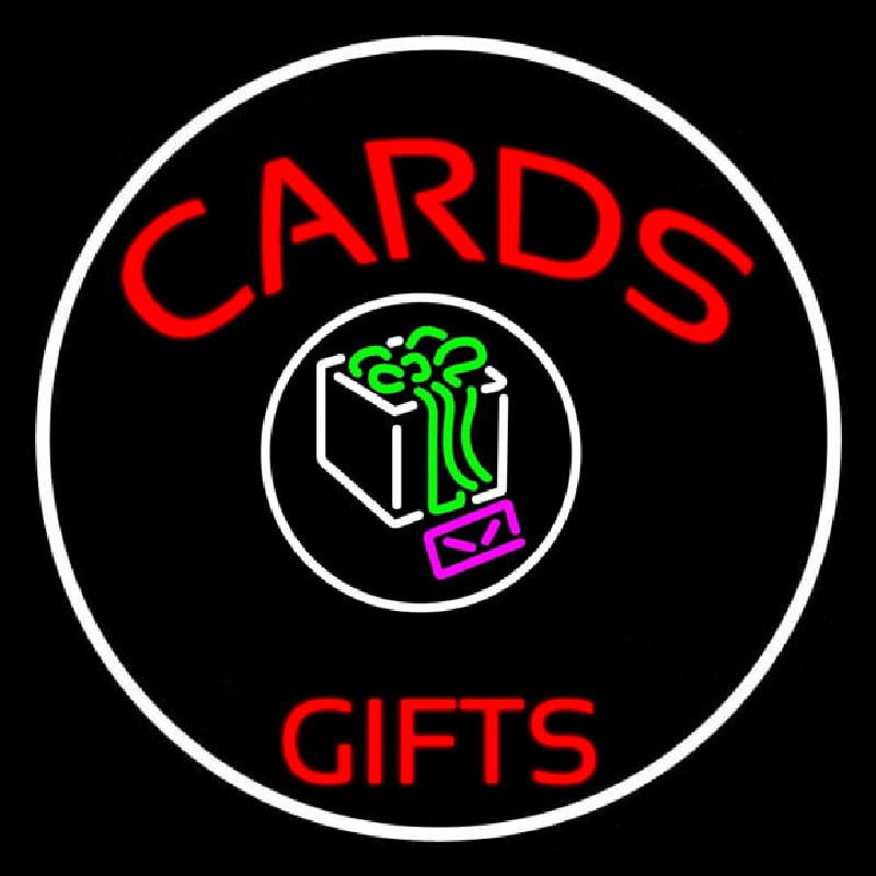 Cards And Gifts Block Logo Neontábla