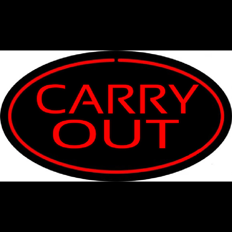 Carry Out Oval Red Neontábla