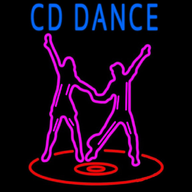 Cd With Dancing Couple Neontábla