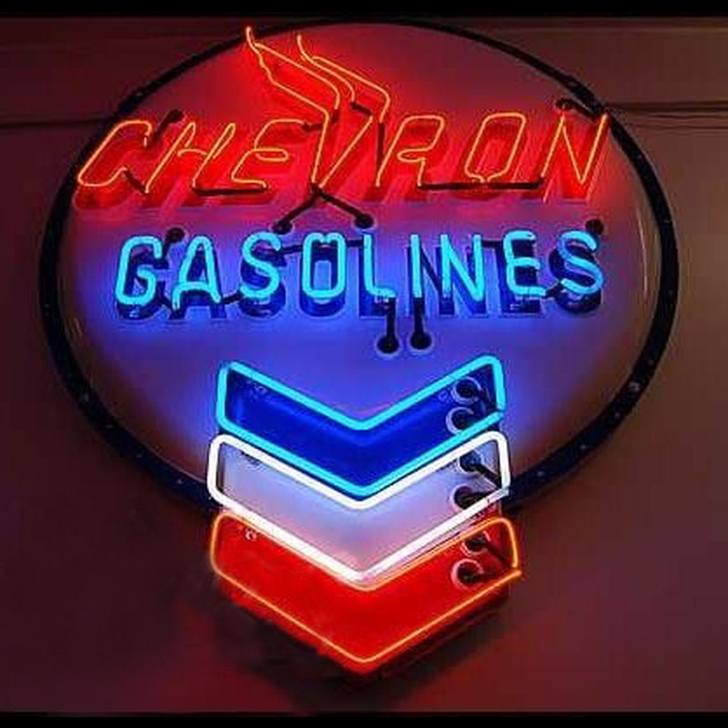 Chevron Gasoline Neontábla