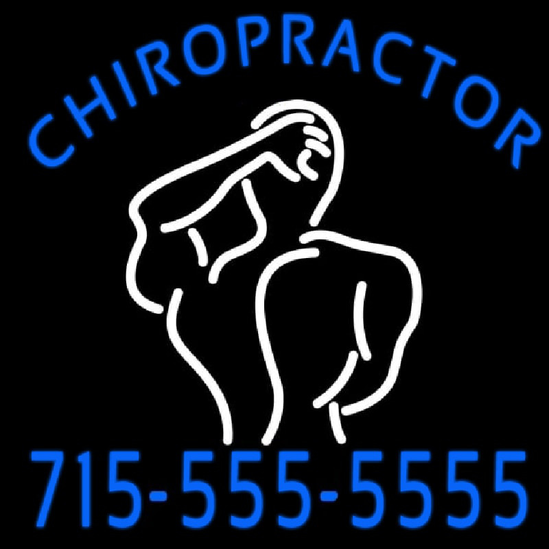 Chiropractor Logo With Number Neontábla