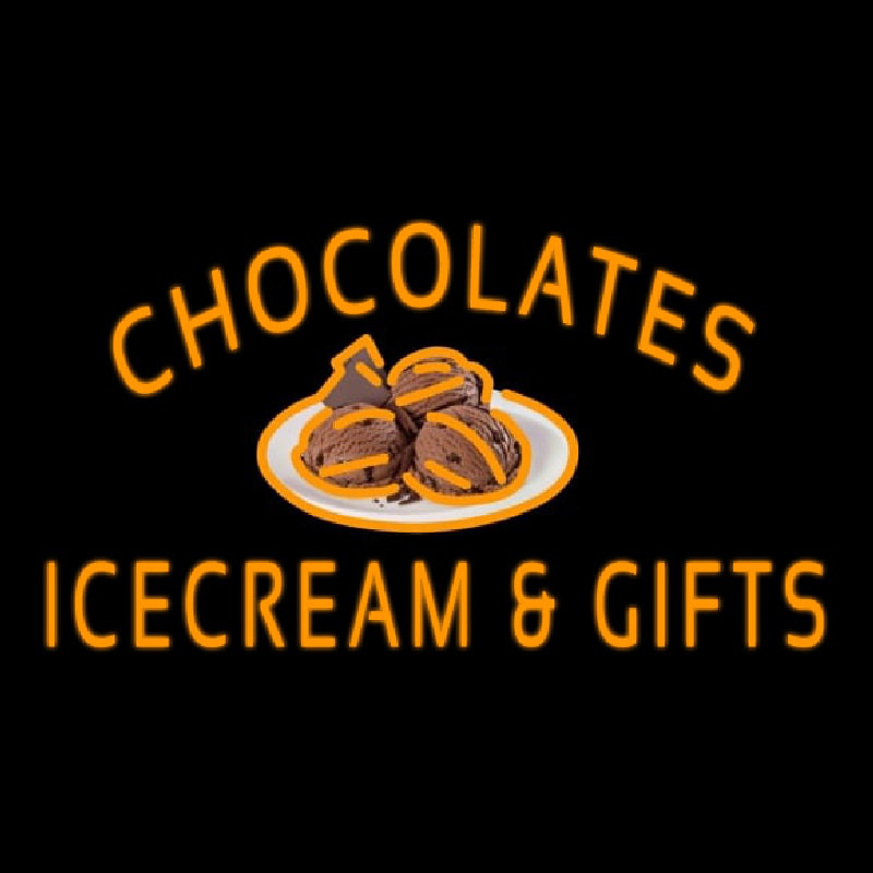 Chocolate Ice Cream And Gifts Neontábla