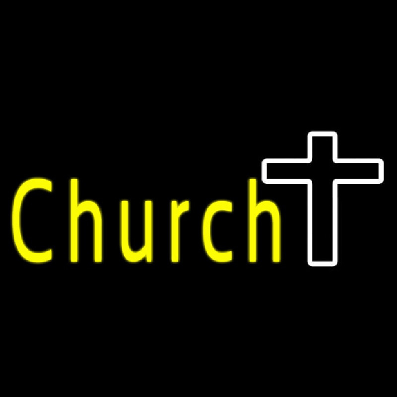 Church With Cross Neontábla